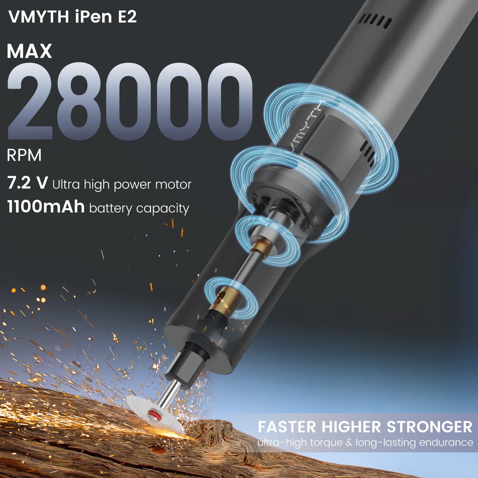 VMYTH iPen E2 – 7.2V Cordless Rotary Tool Kit with 44 Accessories