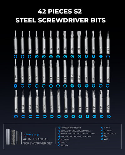 VMYTH iDriver MS1 – Compact Hand Screwdriver with 42 Magnetic Bits